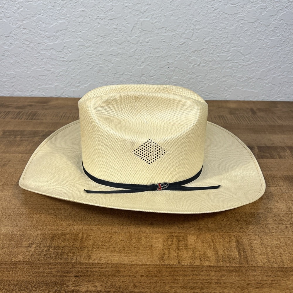 Men's Justin 6X Straw Western Cowboy Hat by Milano Hat Company 7 1/4 - Picture 2 of 16